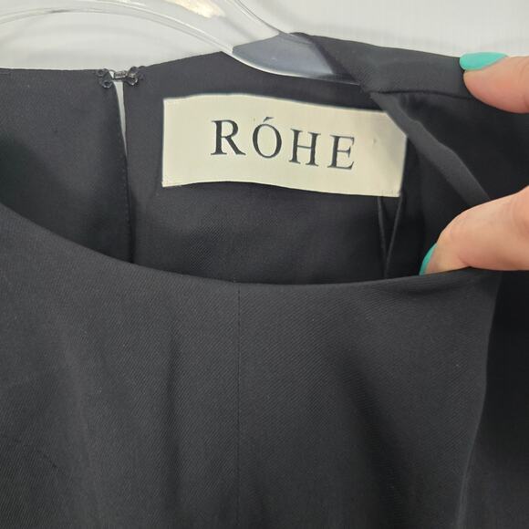 Róhe Black Sleeveless Maxi Dress Knot Front Draped Waist Size 36 NWT - Picture 5 of 11